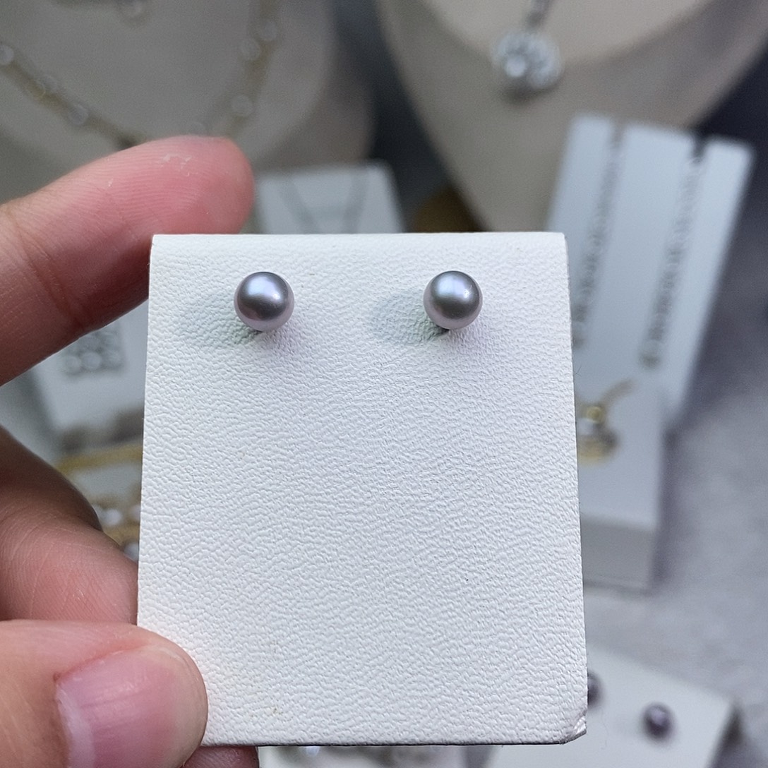 耳饰淡水珍珠银S925镶嵌