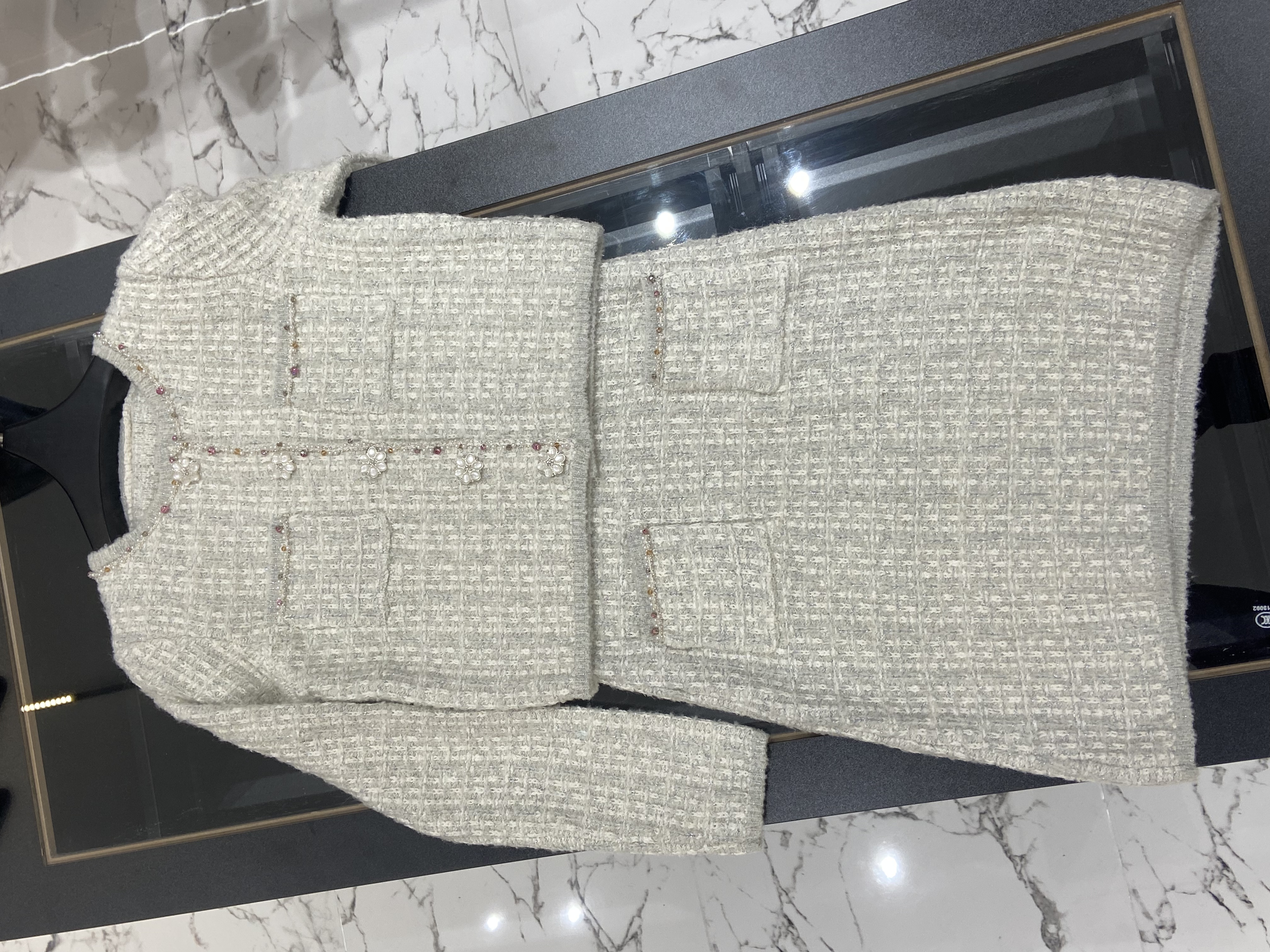 【婳霓】粗花毛呢高级感亮片连衣裙新款名媛小香风套装25277/25278