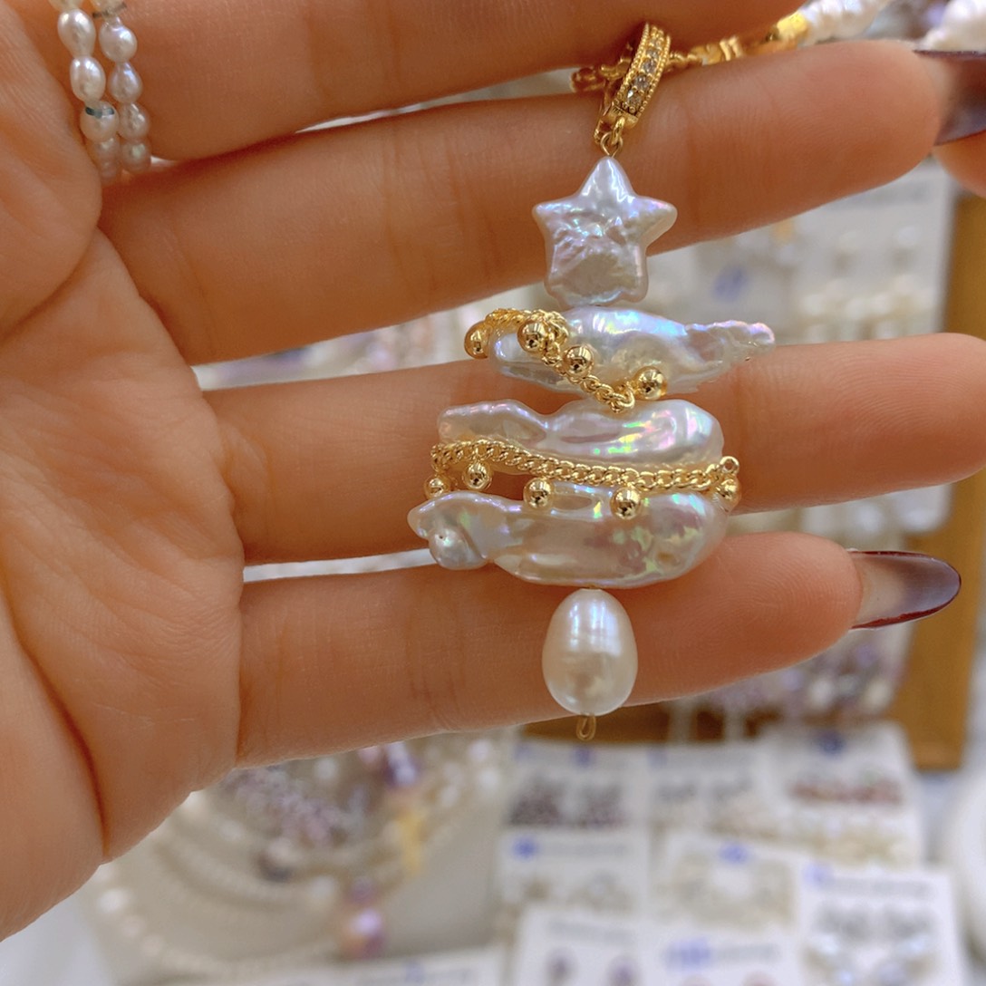 淡水珍珠耳饰合金