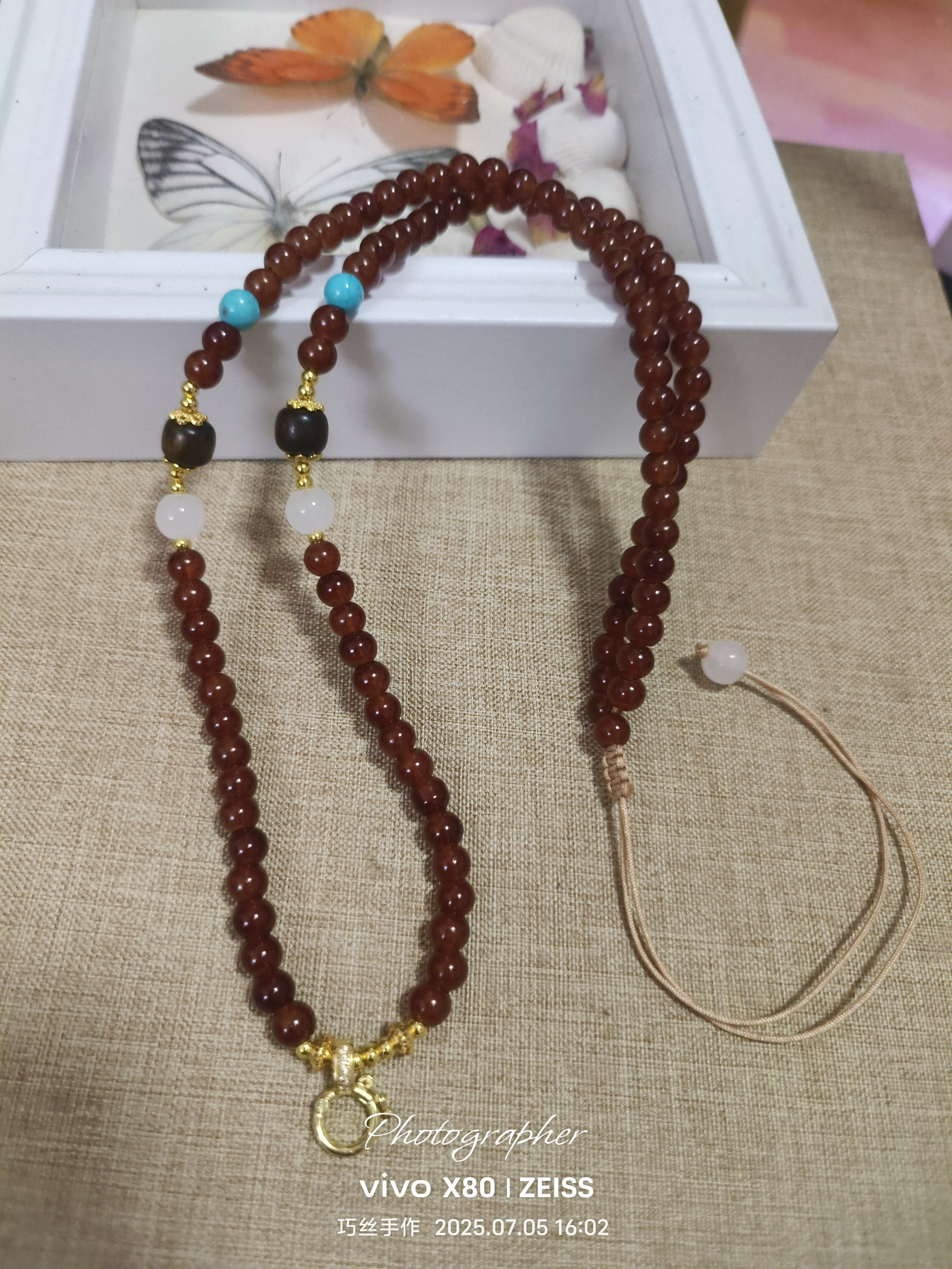 合金仿水晶项链 设计红色时尚气质饰品手工百搭手作素款可调节