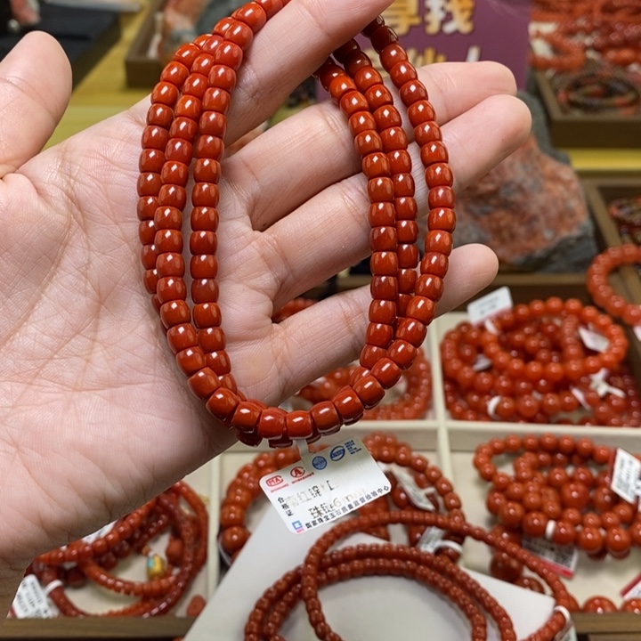 未镶嵌108颗卡6南红玛瑙麻**老