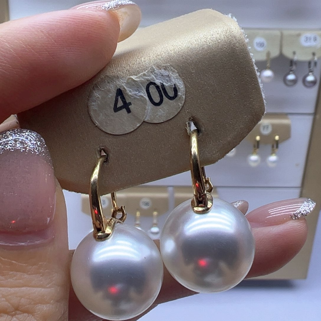 银S925镶嵌淡水珍珠耳饰