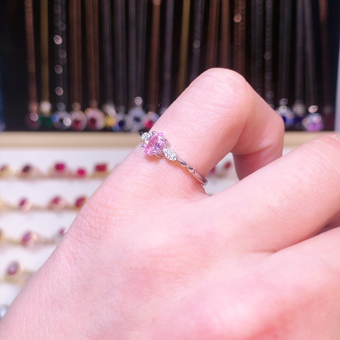 蓝宝石戒指银S925镶嵌