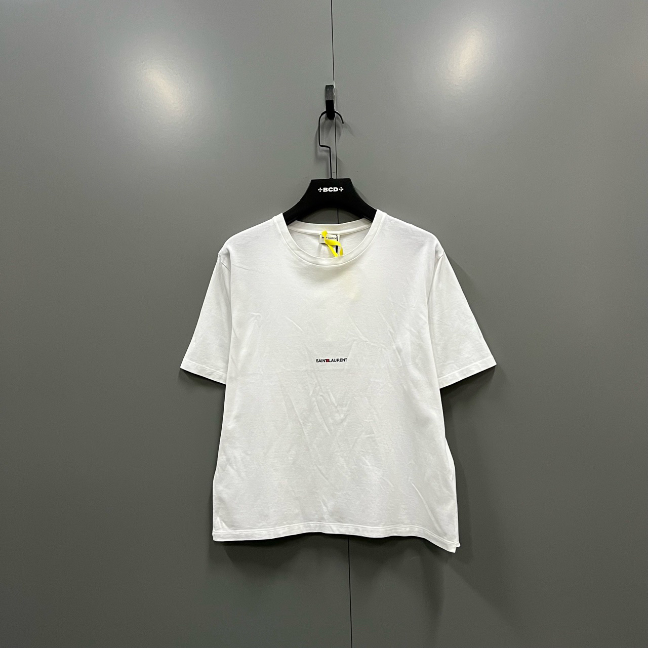 95新 YSL/圣罗兰 （bb）白色小logo印花短袖 M码/302768