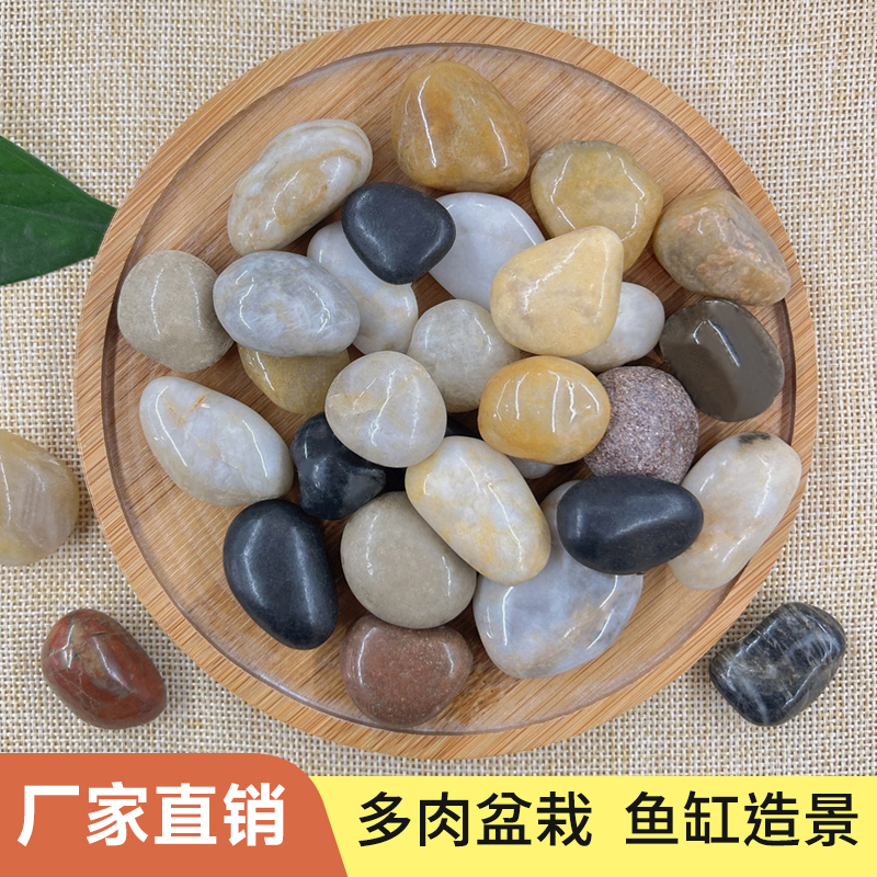 鹅卵石南京天然鹅卵石雨花石五彩原石抛光装饰铺地鱼缸造景石头
