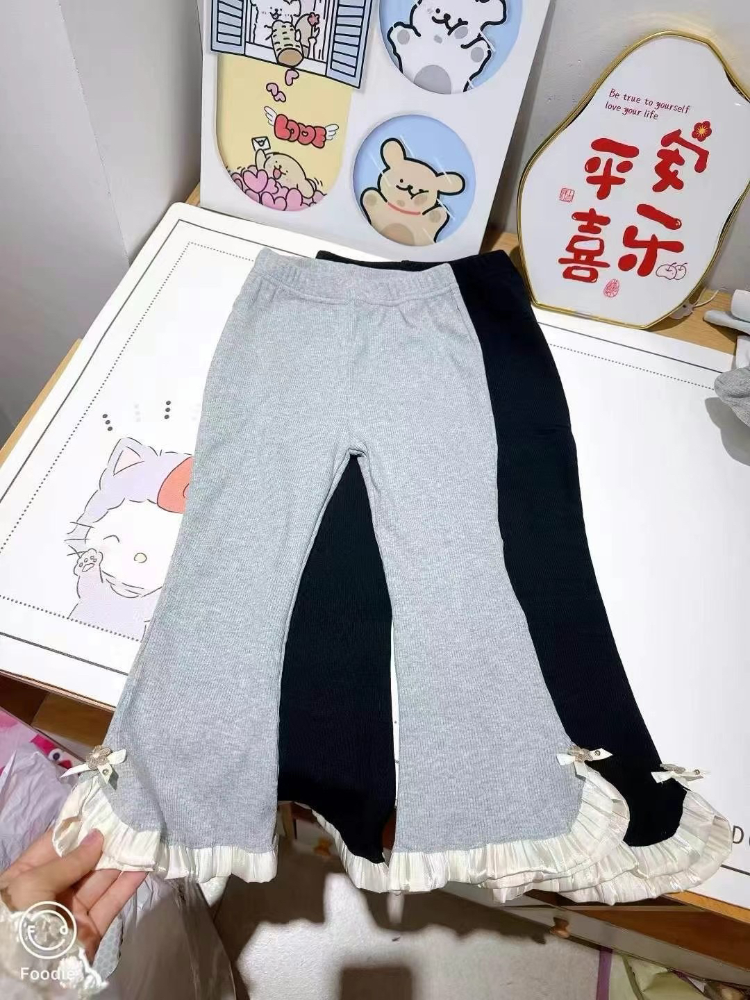 春款洋气时尚公主喇叭裤宝宝时髦百搭