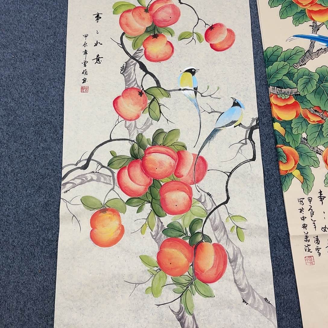 国画尺寸50X100手绘作品 