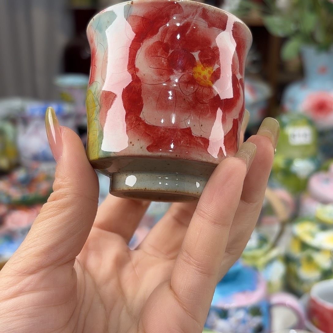 瓷片景德镇手绘高温釉下彩陶瓷茶具