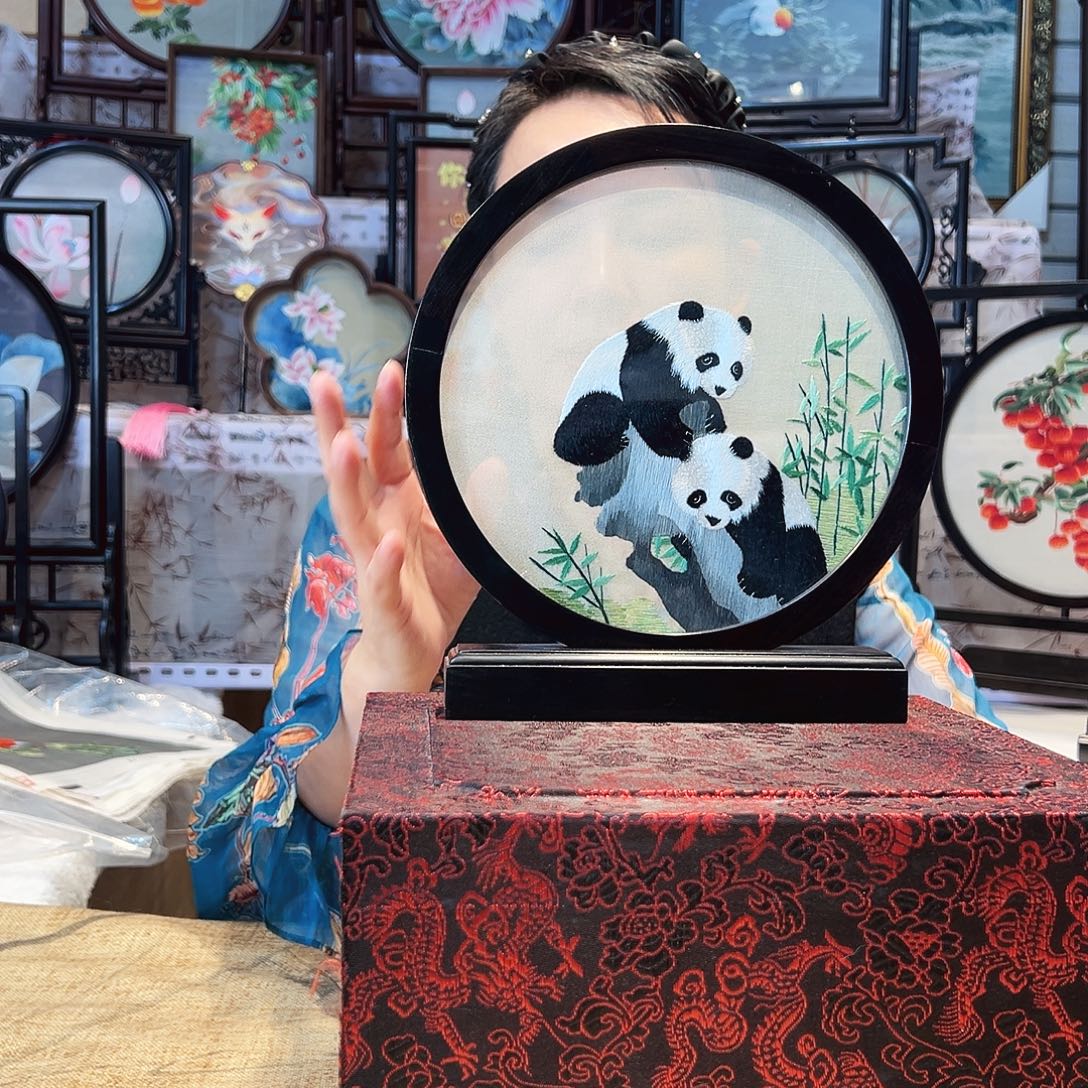 织绣苏绣摆台手工双面