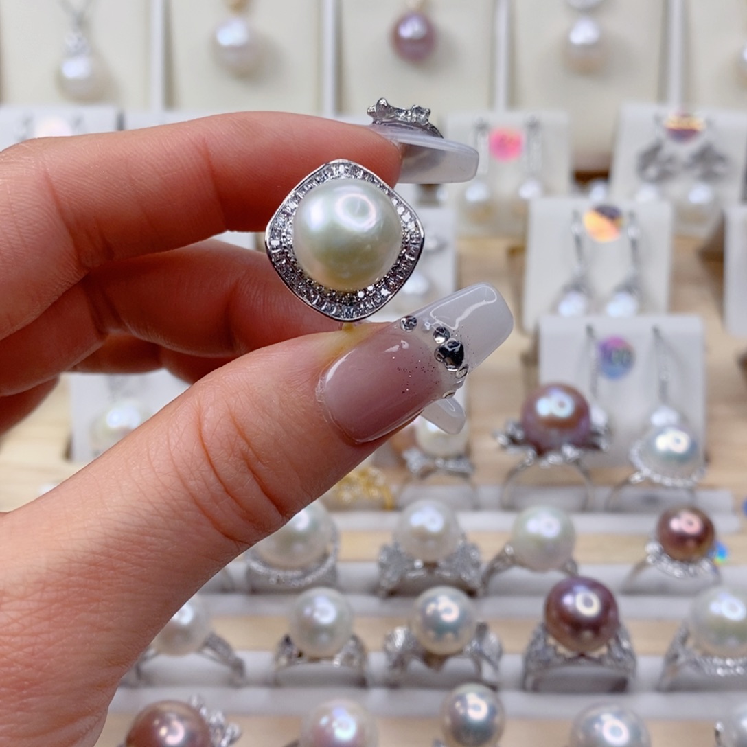 淡水珍珠戒指合金