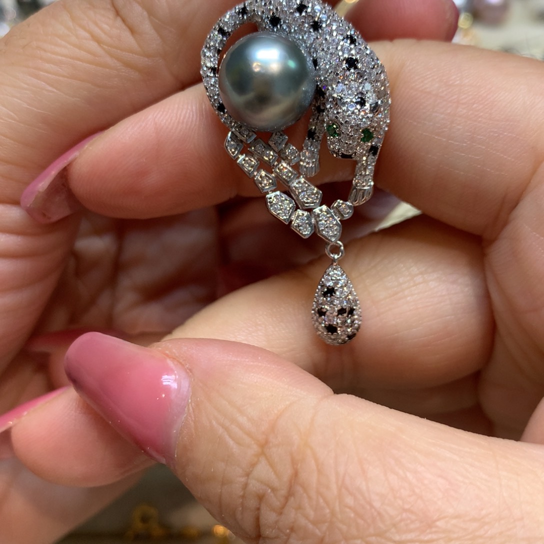 海水珍珠银S925镶嵌颈饰