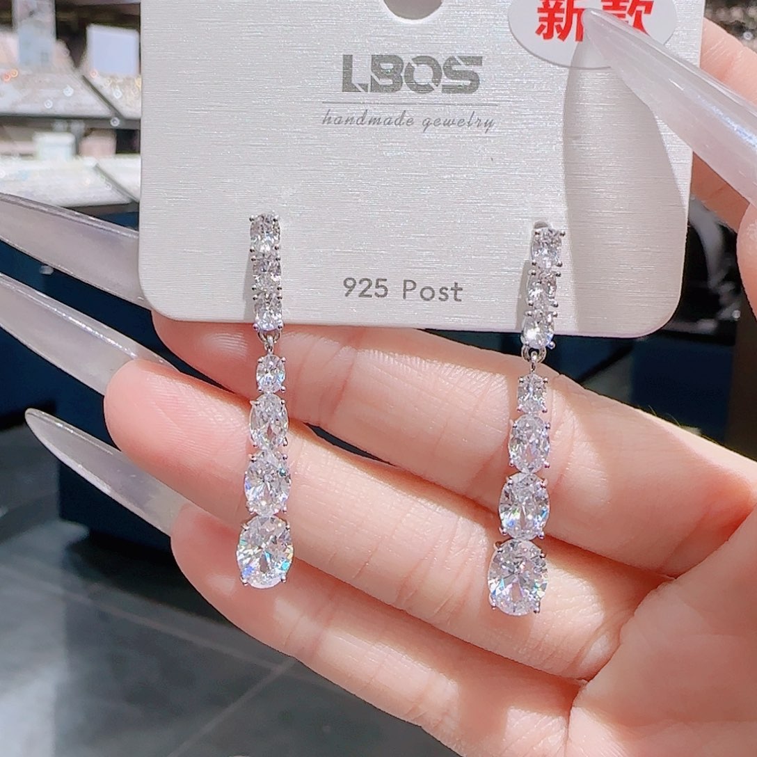 锆石铜合金925银耳环