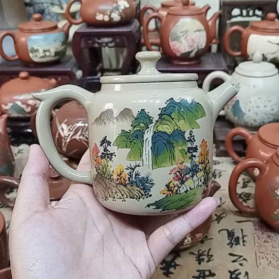 白泥茶壶单**票建水紫陶手工壶