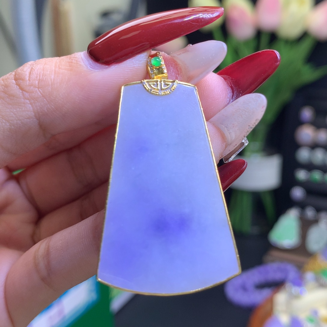 翡翠颈饰18K金镶嵌天然