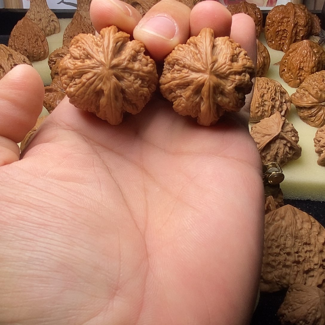 文玩核桃把件粗筋手捻35