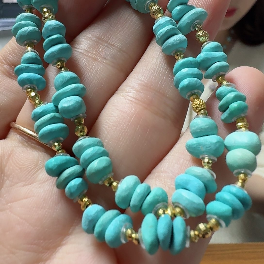 绿松石珠宝奇石18K金镶嵌