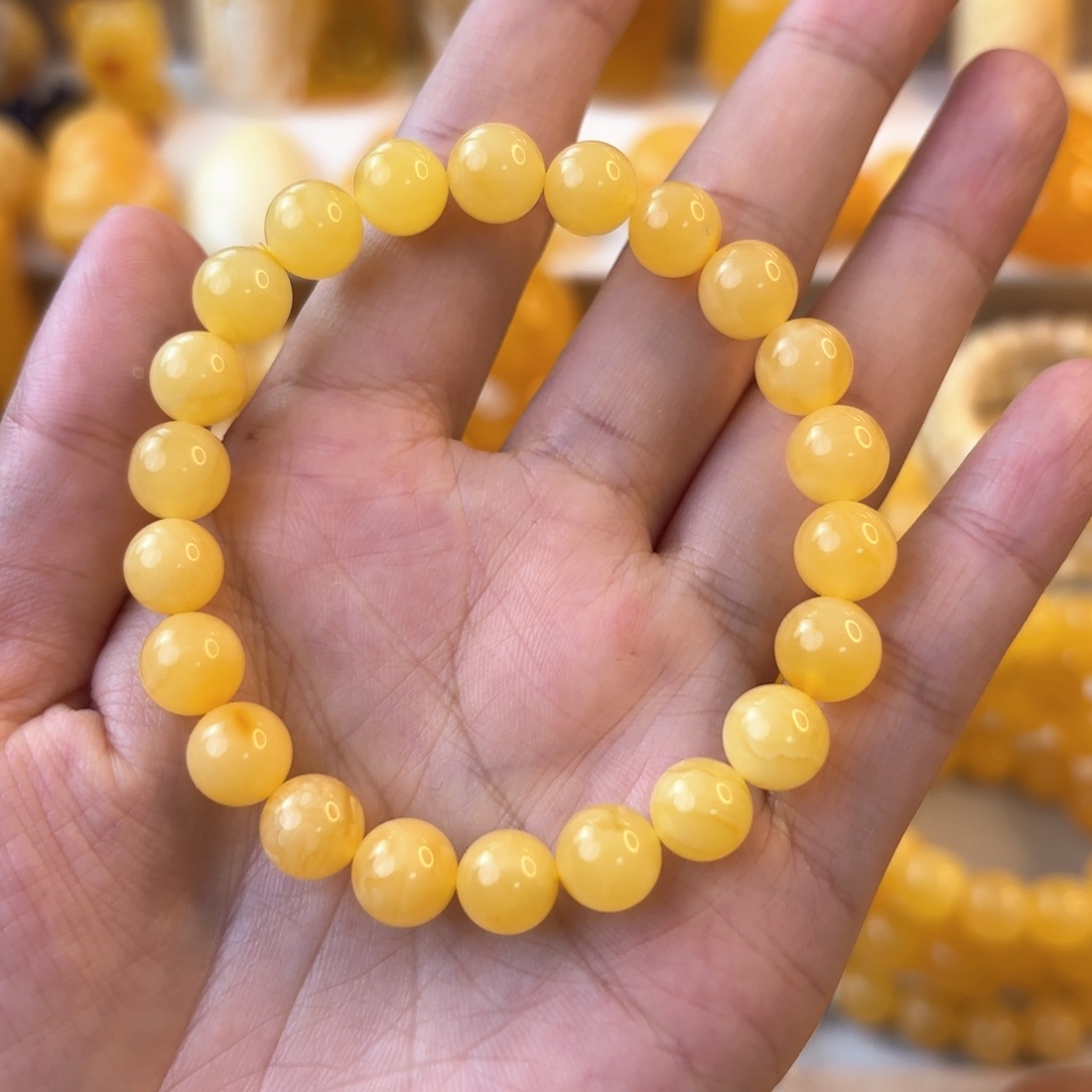 琥珀颈饰未镶嵌蜜蜡