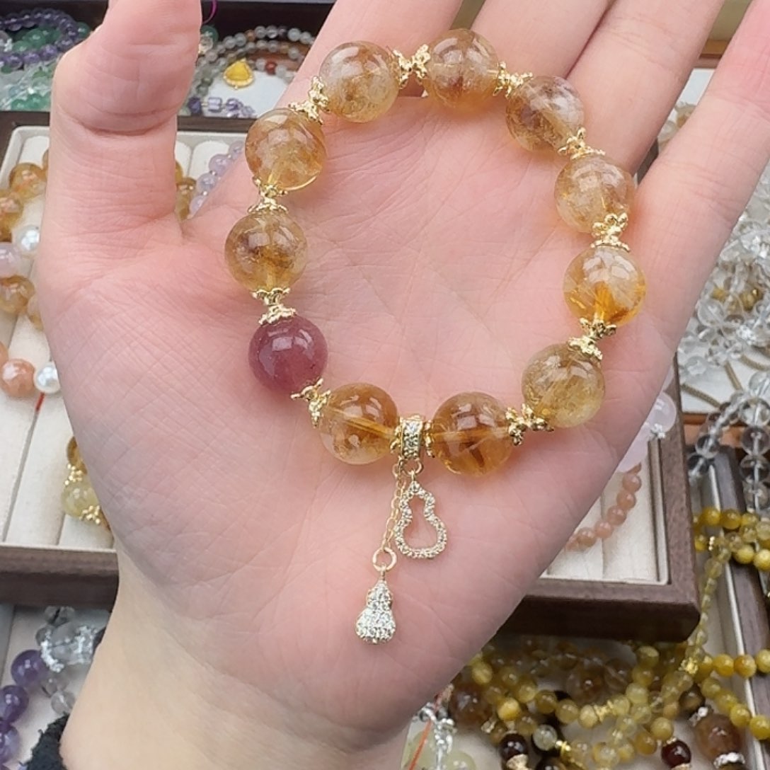 烟晶手链银S925镶嵌好