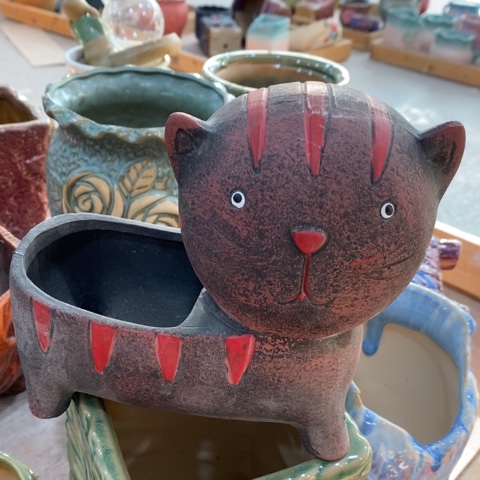 陶瓷大头猫红色1112222