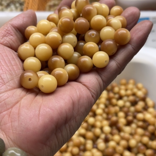 白玉菩提吊坠精品11黄玫瑰圆珠120颗