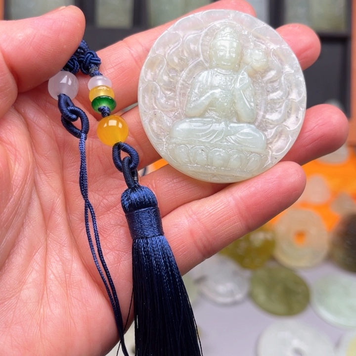 未镶嵌岫玉吊坠(赠链)幸***随