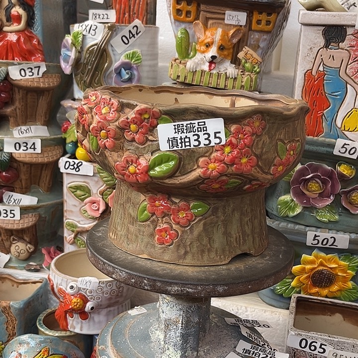 爱***巍粗陶材质多肉花盆335