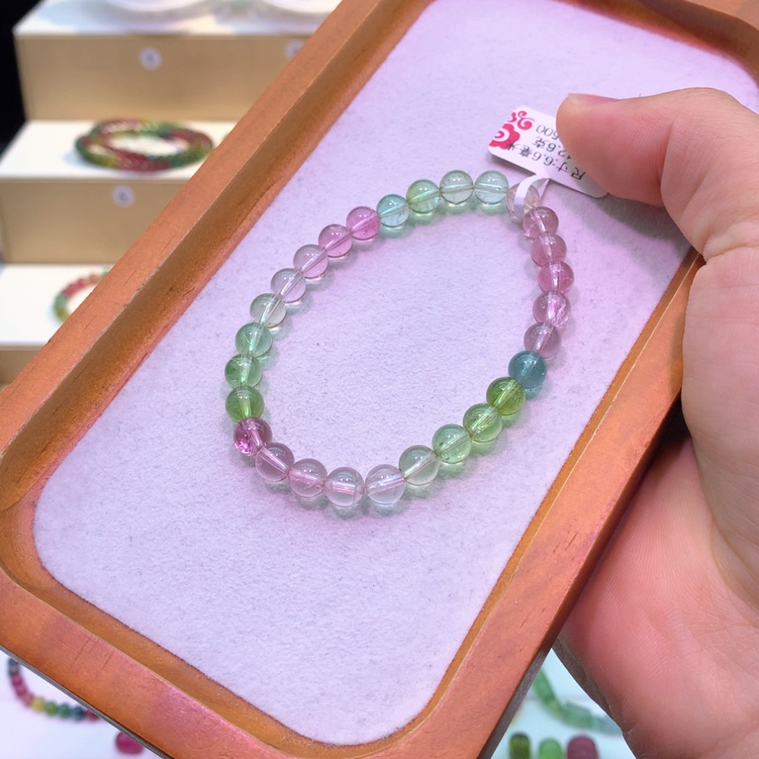 碧玺马卡龙单圈手链未镶嵌