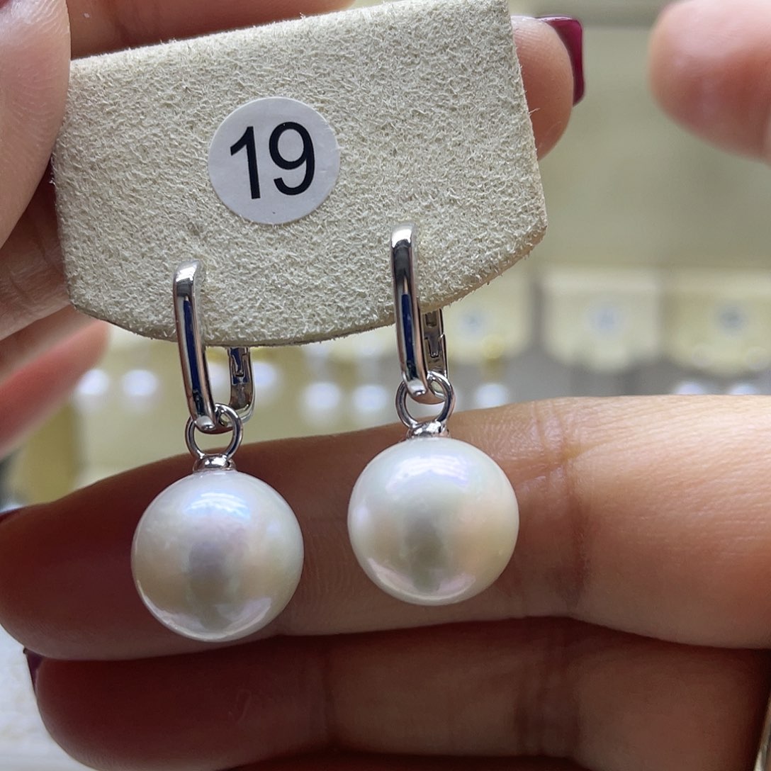 淡水珍珠耳饰银S925镶嵌