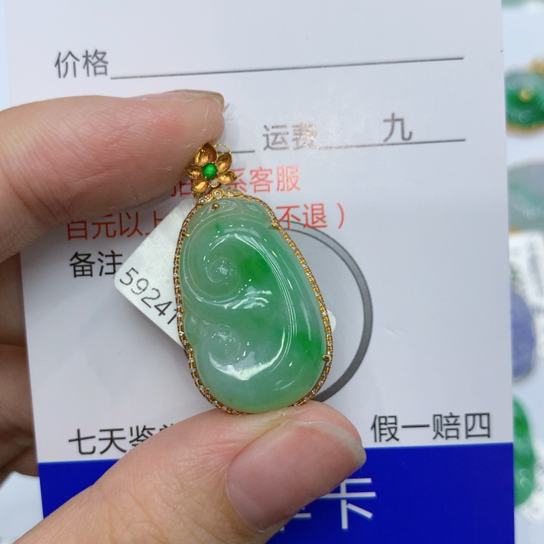 翡翠颈饰18K金镶嵌22881155