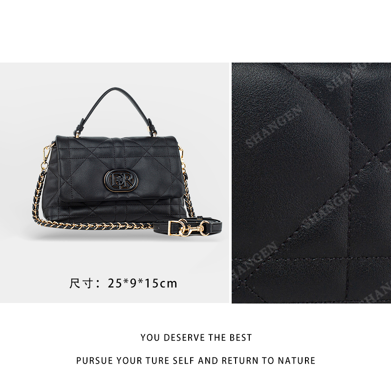 【尚恩CC】QYX-98210-黑色-轻奢百搭手提腋下新款斜跨女包