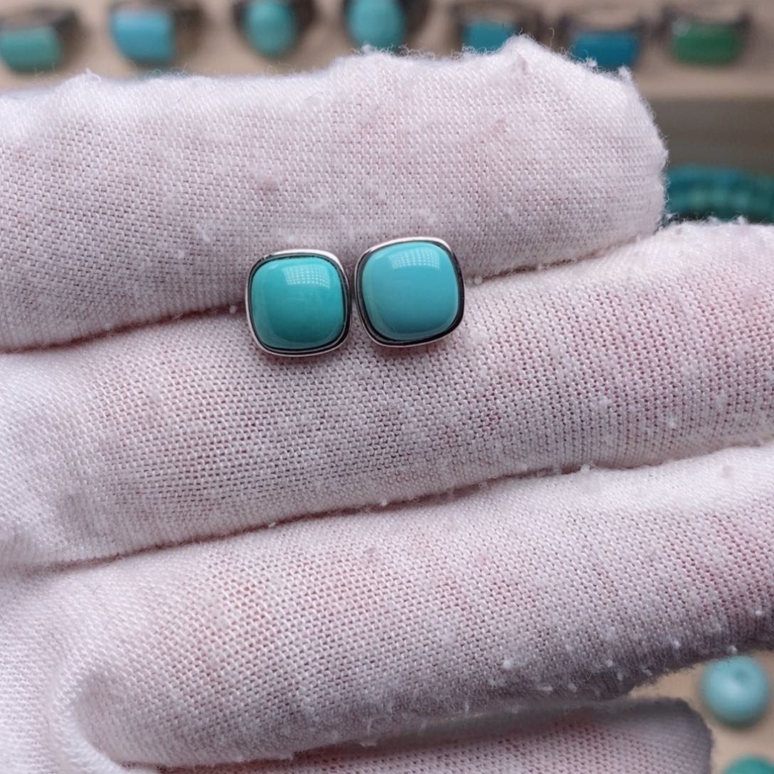 绿松石挂件银S925镶嵌