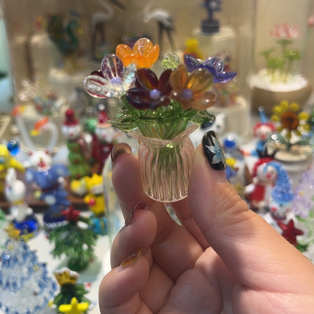 琉璃手工艺品七彩小野花
