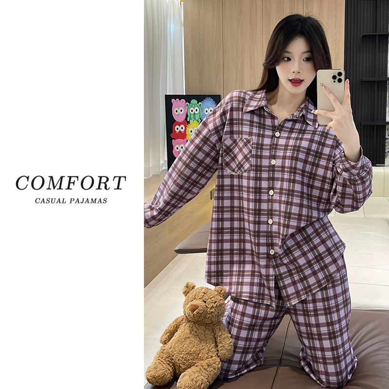 长袖长裤2025新款睡衣女士棉质春秋季爆款大码宽松款家居服套装