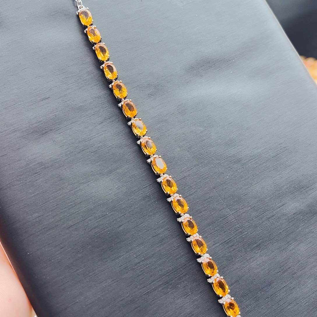 水晶手链银S925镶嵌天然