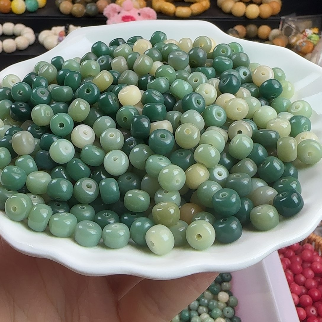 菩提根/象牙果手串微瑕卡8小绿豆200卡牌➕100备珠