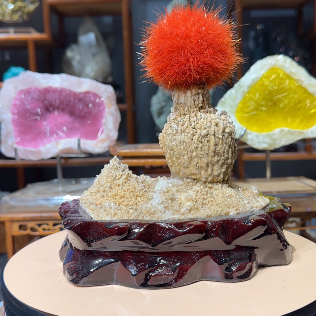 昆***司石材印度球状钙沸石