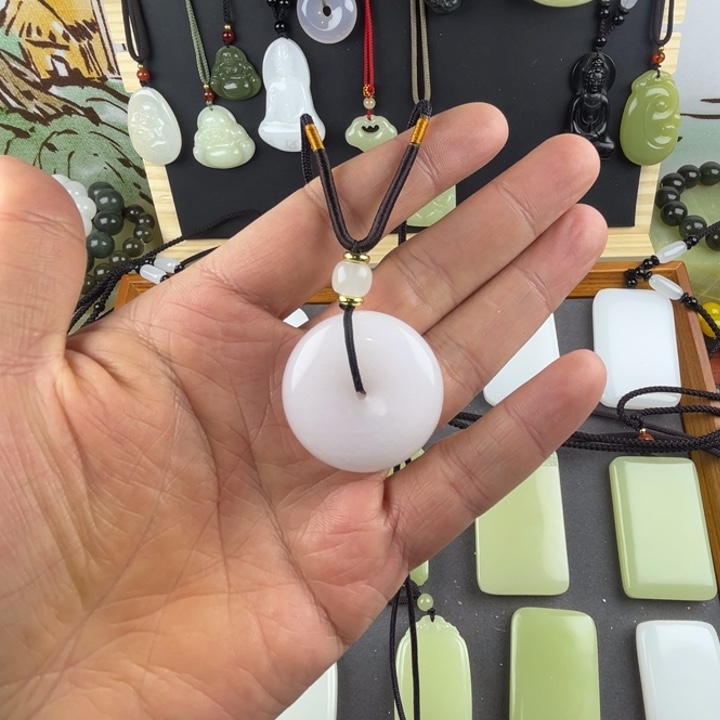 霹***子玉一级白平安扣35*35福利价