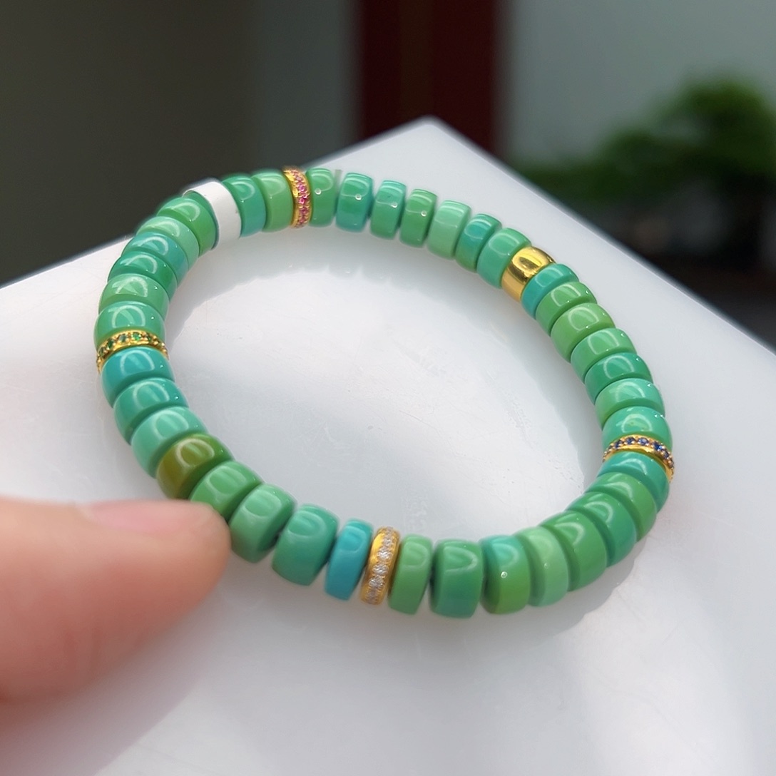 绿松石珠宝奇石18K金镶嵌