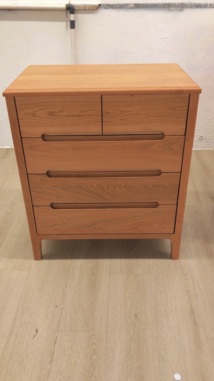 樱桃木实木五斗柜卧室收纳储藏柜北欧简约多功能现代抽屉环保