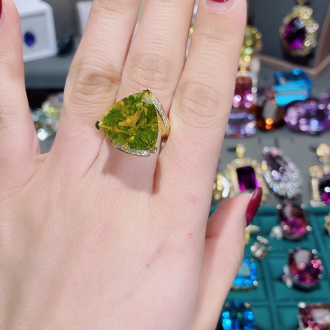 戒指水晶银S925镶嵌戒指