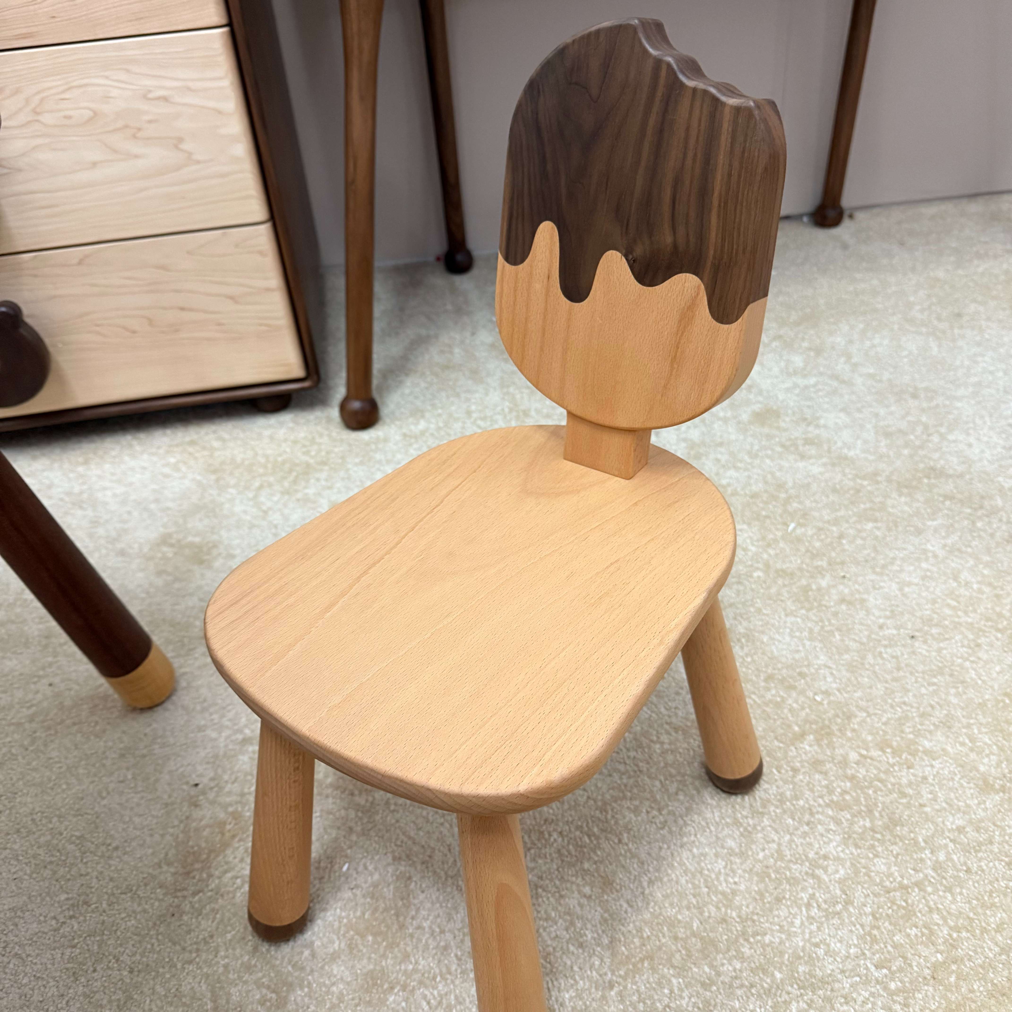 儿童家具简约可爱小雪糕儿童凳治愈系原木整木创意