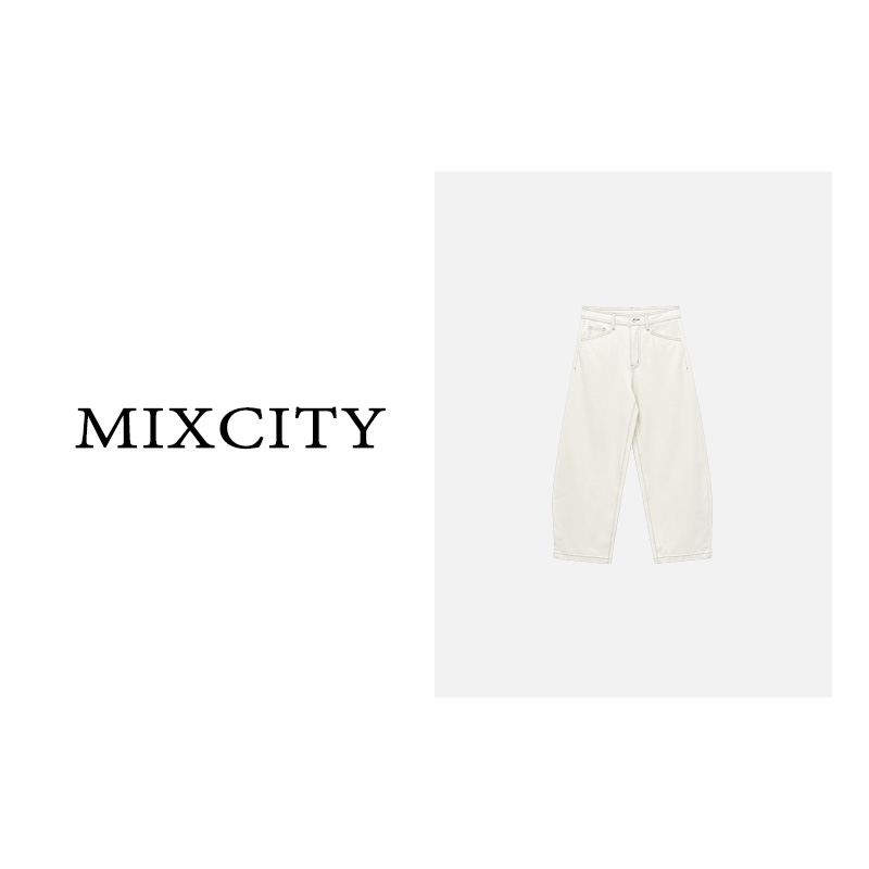 【亚楠本楠】白翡翠◆土耳其面料复古港风牛仔裤6286