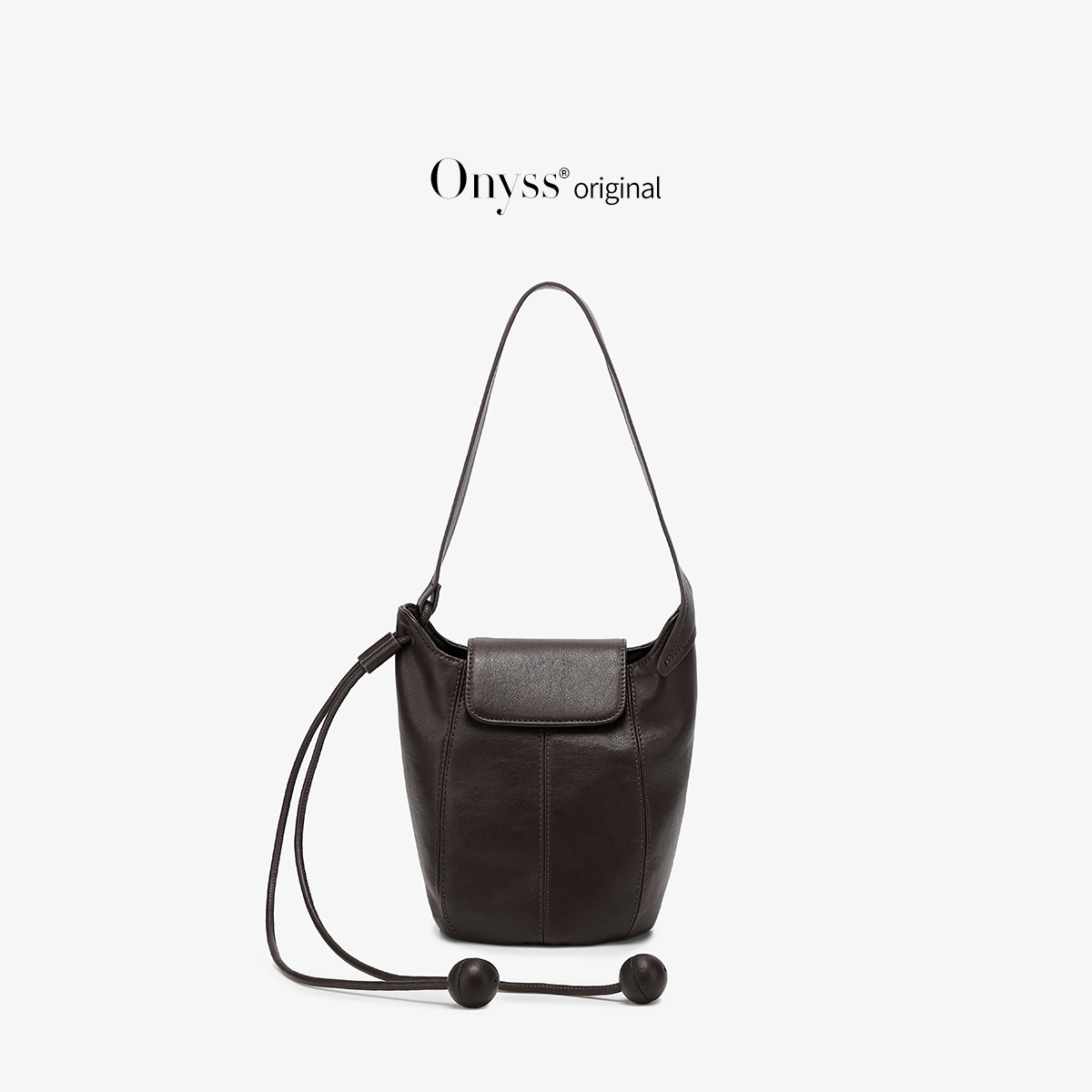 Onyss「莫」包包2025新款高级感真皮水桶包单肩斜挎女包复古南瓜包