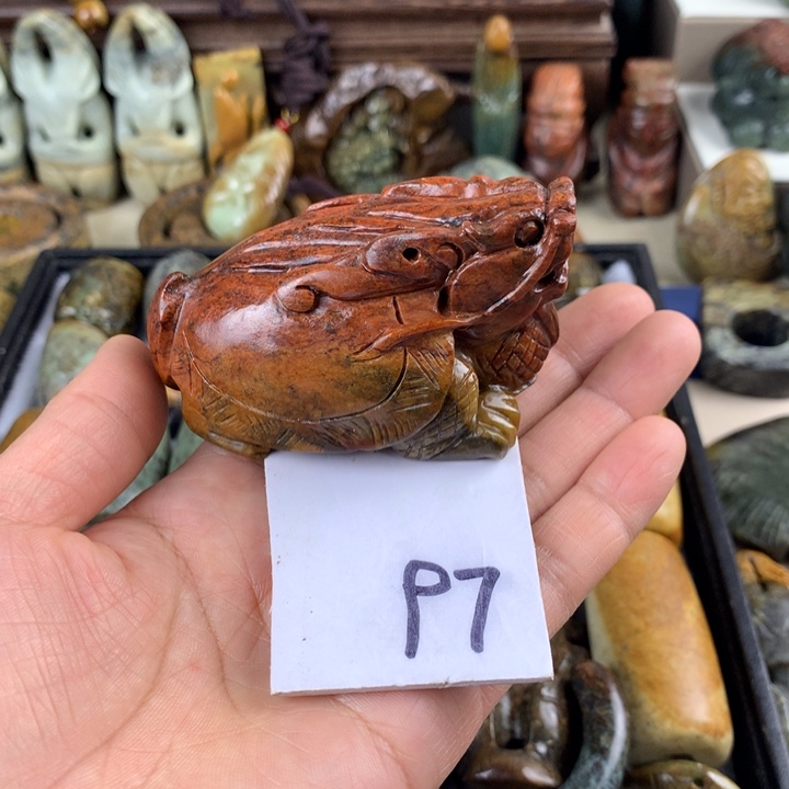 岫岩河磨玉（透闪石质玉）手把件有瑕未镶嵌琨