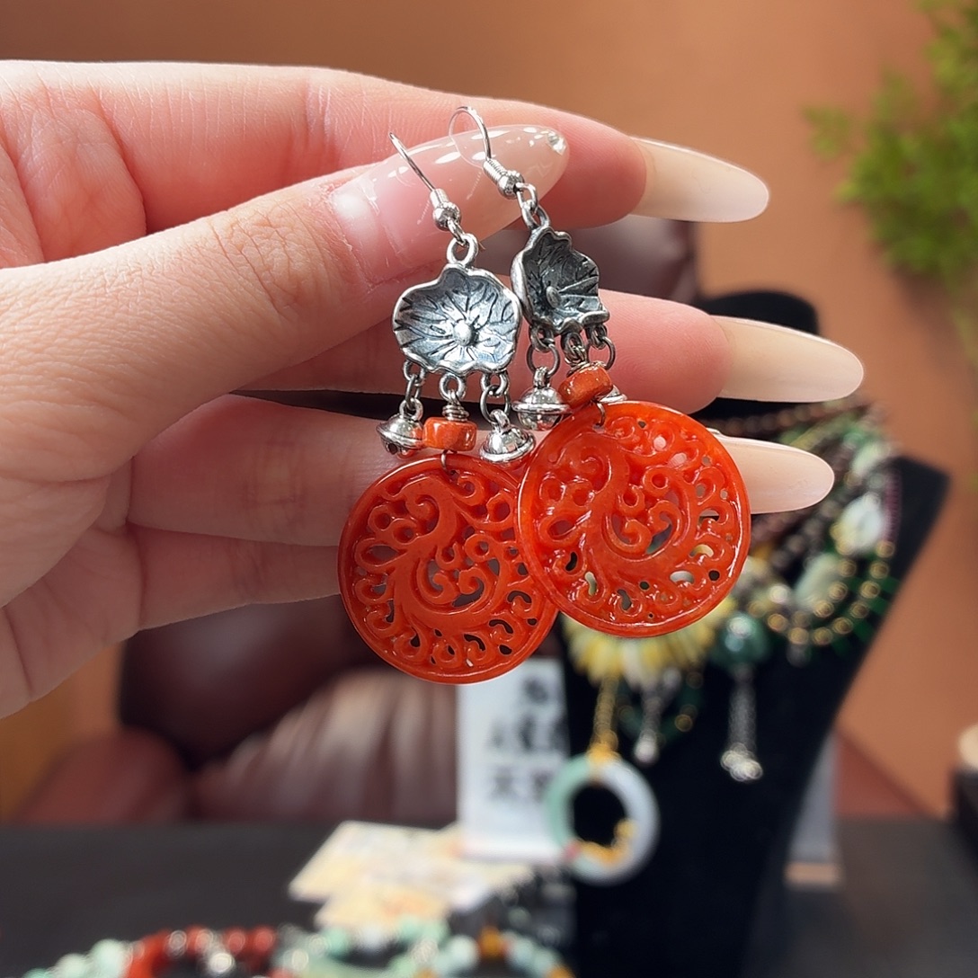 翡翠未镶嵌耳饰耳饰