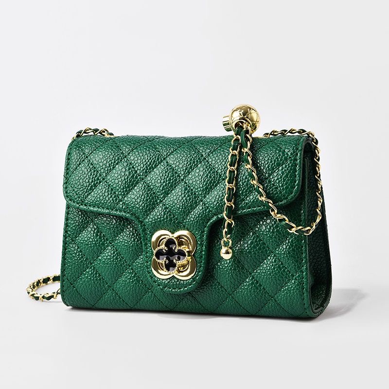 时尚单根斜挎包鱼子酱小香风包包链条包百搭菱格轻奢