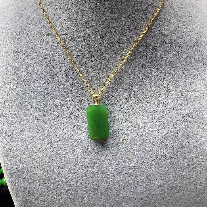 颈饰银S925镀金镶嵌和田玉