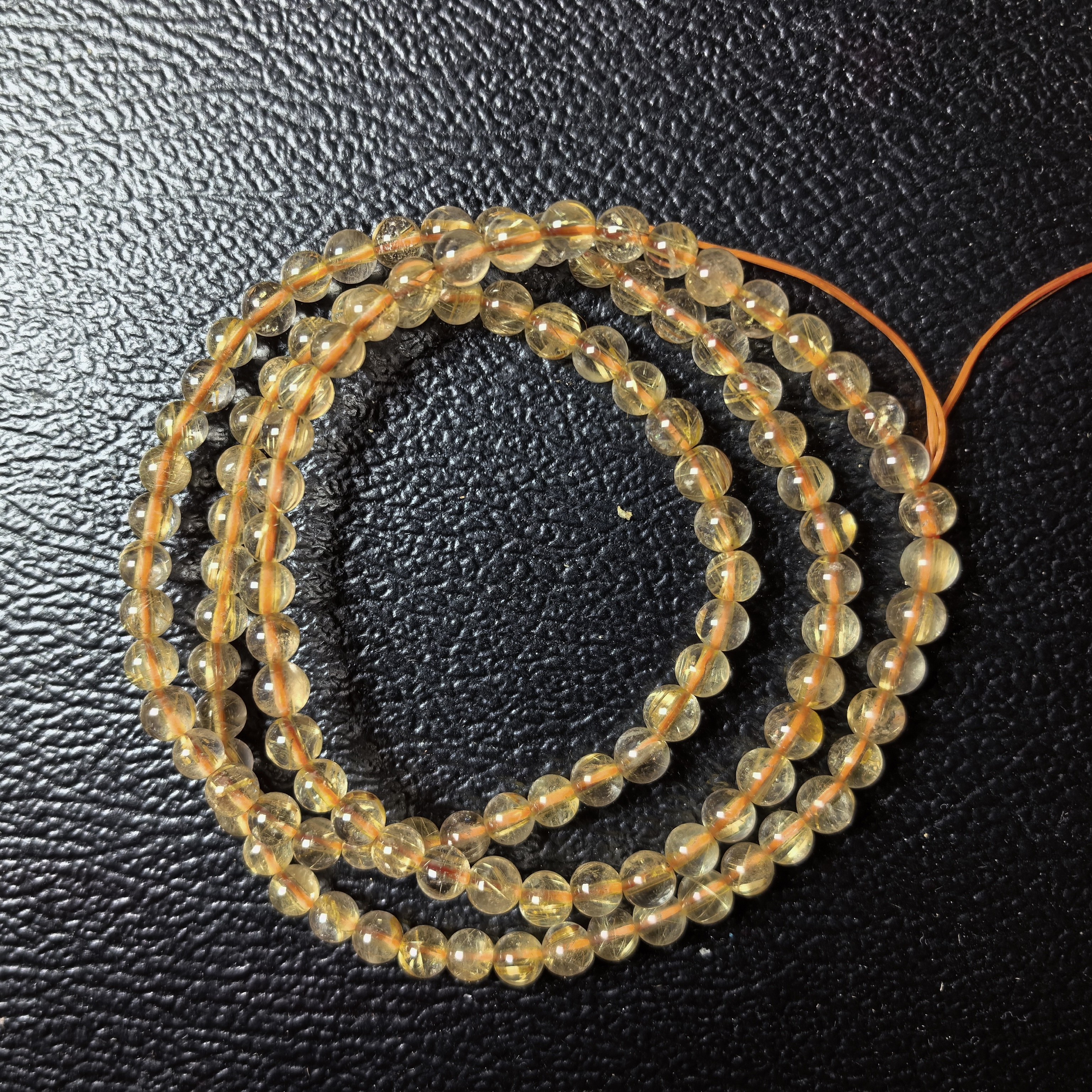 周年庆5mm金发晶多圈手串