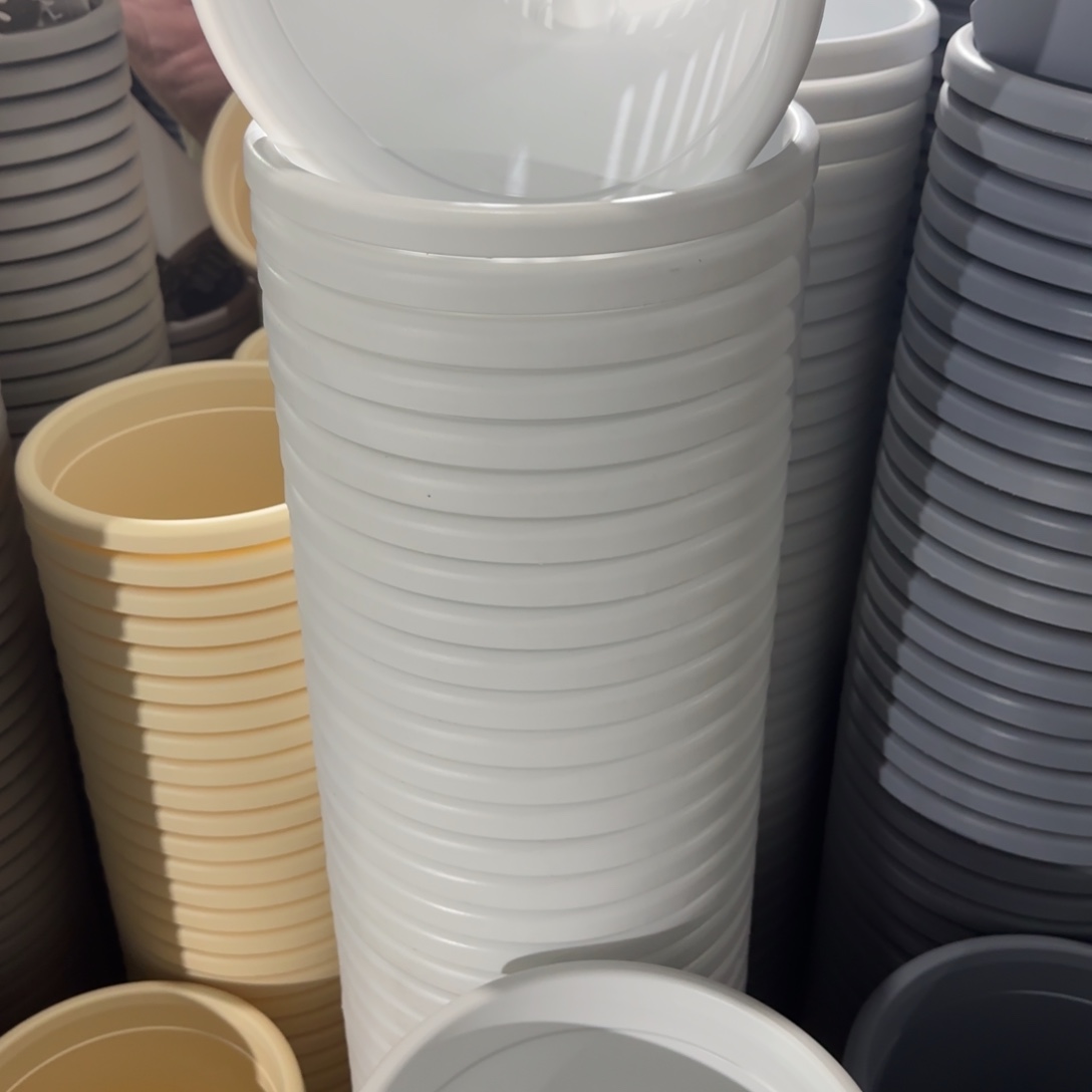 树脂四季4号10个盆10个拖白色的