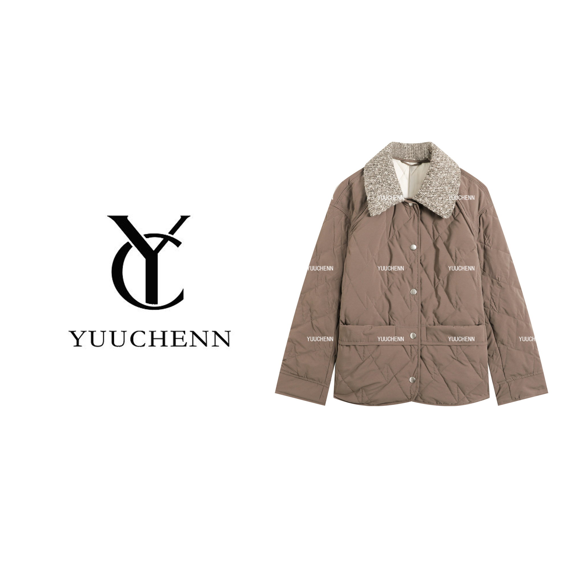 YUUCHENN 白鹅绒羽绒服翻领加厚外套厚款百搭25C-W65045